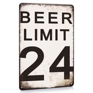 8x12inch,-Beer Limit 24 Metal Sign Bar Sign Metal Tin Plate Garage Sign Art Wall Decor For Man Cave Bar Pub Metal Posters Decor Accessories Retro Tin Plate