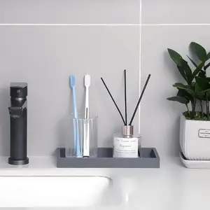 Kitchen sink organizer,Bathroom Vanity Tray, Resin Kitchen Sink Tray For Soap Dispenser Bathroom Countertop Organizer Plate Holder For Perfume Soap Towel Bathroom Accessories