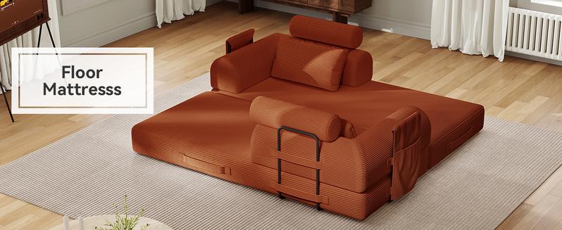 5-in-1 Reinforced Folding Sofa Bed | 79" Steel Support Frame with High-Resilience Memory Foam | Sturdy & No Tools Needed for Family Living Room 5-in-1 Reinforced Folding Sofa Bed | 79" Steel Support Frame with High-Resilience Memory Foam | Sturdy & No Tools Needed for Family Living Room