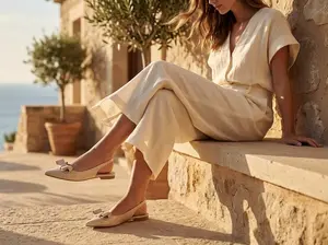 Elegant Patent Slingback Flats with Bow – Pointed Toe Chic Comfort