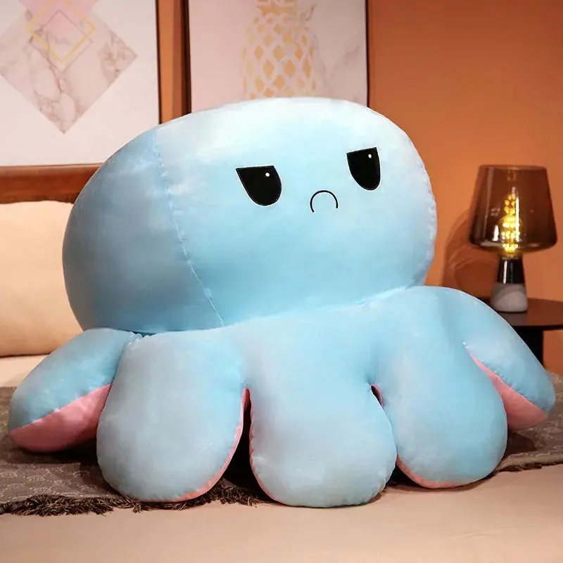 Extra Large Flip-Sided Weighted Plush Octopus Doll - Double-Sided Surprise, Fully Poseable Handmade Classic Wolf Princess Stuffed Toy, Cute Little Gifts for Girls my carebear punch the monkey plush spiderman things