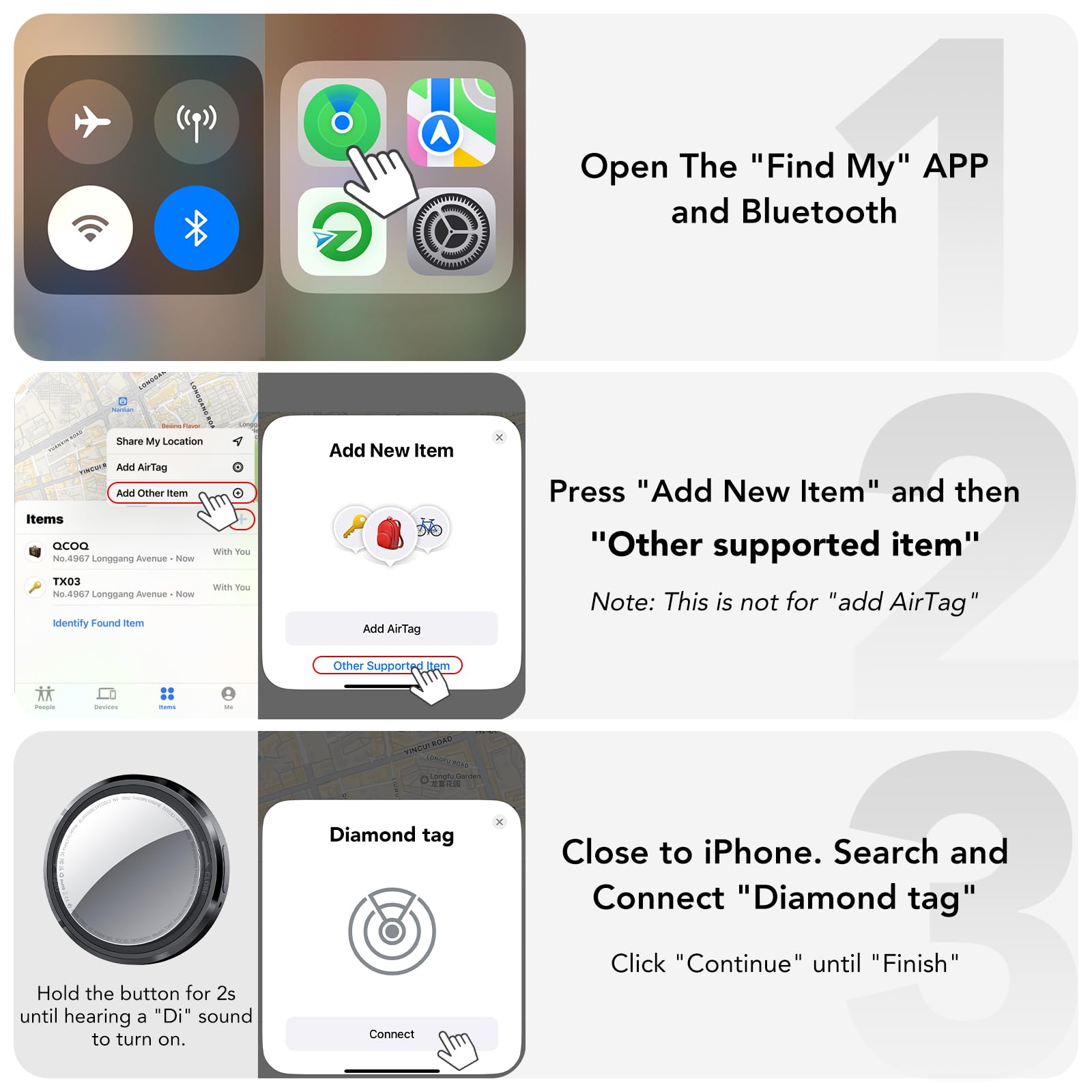 [Spring Deals] Tukio Tx03 GPS Tracker (iOS Only) for Cars & Pets -Mini Clear Design, Weatherproof Case, Anti-Lost Device, Works with Apple Find My (iOS Only), No Monthly Fees, IP67 Waterproof, Replaceable Battery Remote Bluetooth Protection