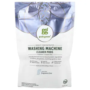 Grab Green Washing Machine Cleaner Pods, Fragrance Free, 12.5 oz (354 g)