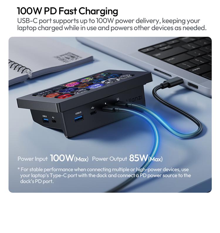 Ulanzi D200H Gaming Stream Controller,Control Pad, 7-in-1 Deck U-Studio Stream Controller Keyboard，with 14 LCD Keys, 13 Customizable Macro Keys Dock to Control Apps and Software, Trigger Actions in OBS, Twitch, YouTube, for Mac/PC