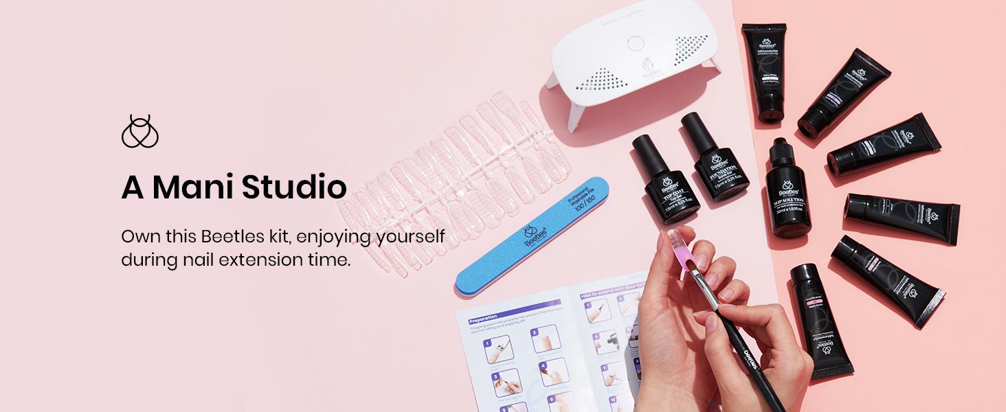 Beetles Nail Extension Poly Gel Professional DIY Nail Art for Starter Top Coat Base Gel, Gift for Women gift for girls, Nail Manicure at home, With Slip Solution, Beginner friendly Polish Cutics  Cosmetic #TikTokShopBacktoSchool