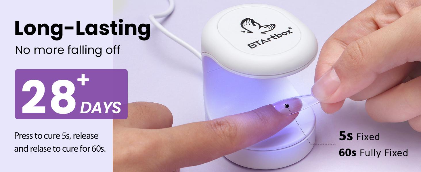 BTArtboxnails 30g Solid Nail Gel for Nail Tips and brush-on nail glue, Upgrade Cure Needed Nail Gel for Fake Nails Long Lasting, Super Strong Adhesion Nail Gel