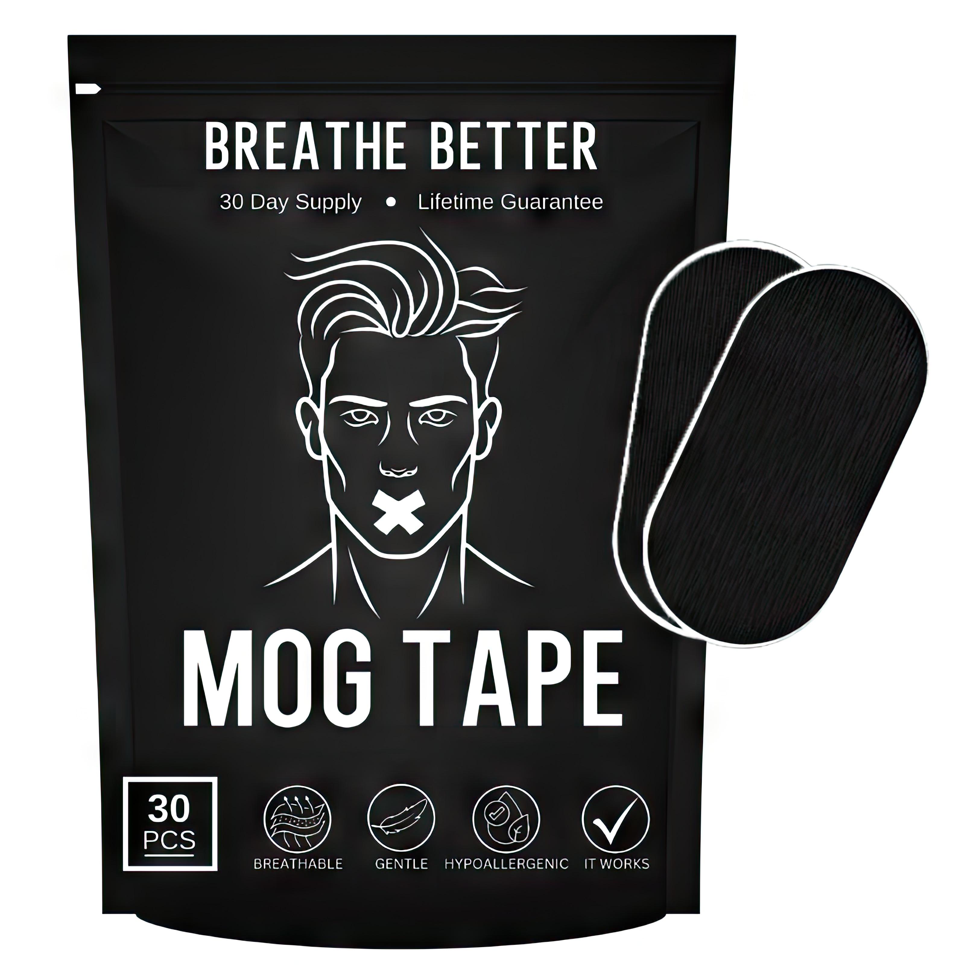 Mog Mouth Tape - one month supply mouth tape, sport accessories, 30 Strips, Mog Strips Mog Tape for sleep