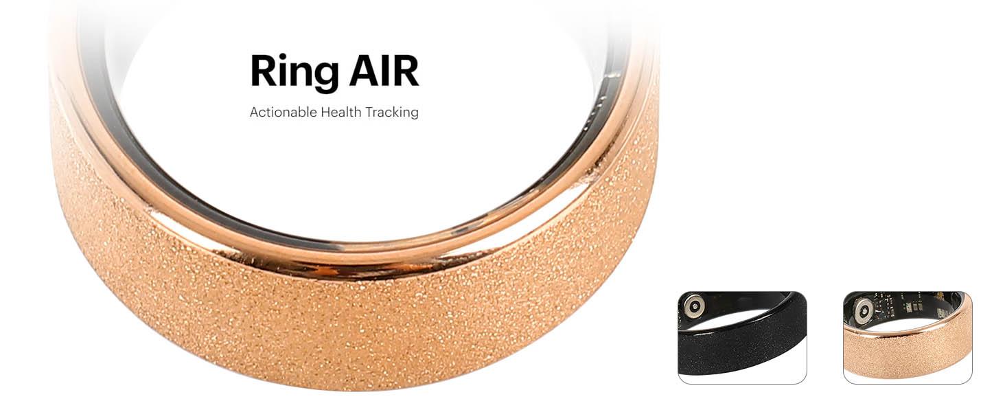 Golden Galaxy Smart Ring for Women & Man,Health Fitness Tracker,IP68 Waterproof Sleep Monitoring with Charging Case and Ring Protector, Remote Photography,Body Detection Finger Ring, No Subscription Fee for iPhone & Android