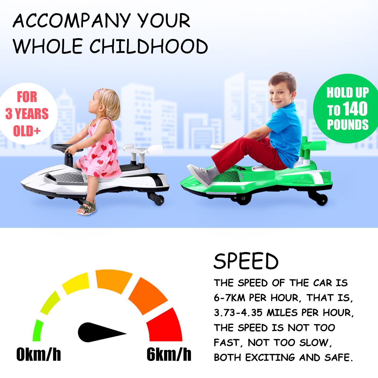 12V Electric Wiggle Car with Pedal, 2 in 1 Wiggle Car Ride On Toys for Kids Ages 3 and Up, Anti-Rollover Flashing Wheels, Bluetooth, Music,Christmas present,Devil Car,Demon Wiggle Car,Drift Swing Car