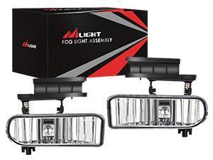 Nilight Fog Light Assembly Compatible with 1999 2000 2001 2002 Chevy Silverado 1500 2500 2001-2002 3500 2000-2006 Suburban Tahoe Clear Lens