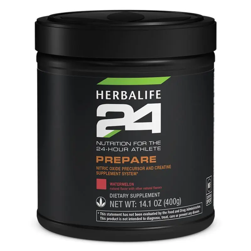 Herbalife24 Prepare Watermelon Flavor Drink Mix for Energy Focus & Performance Support with Caffeine & Electrolytes 14.1 oz