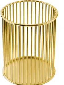 Gold Metal Pen Holder for Desk, Makeup Brushes Cup, Pencil Holders, Office&Home Organizer