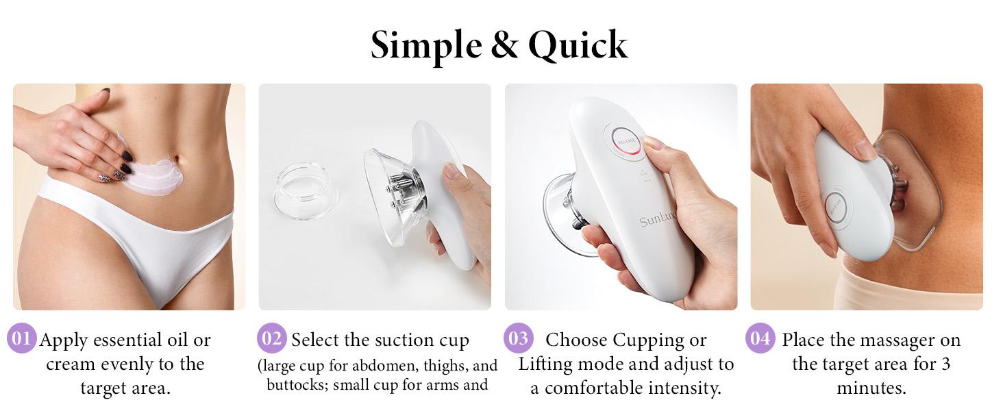 SunLuxy 3-in-1 Red Light Therapy & Cupping Suction Machine for Relaxation, Skin Rejuvenation, and Facial Firming – Perfect Valentine’s Day Gift – 3 Power Levels, Ergonomic Design, Type-C Charging