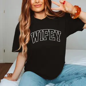 Wifey T-Shirt, Wifey T Shirt, Bride Shirt, Bridal Party Shirt, New Wife Shirt, Wife Anniversary Shirt, Trendy Wife Tee Women's Shirts