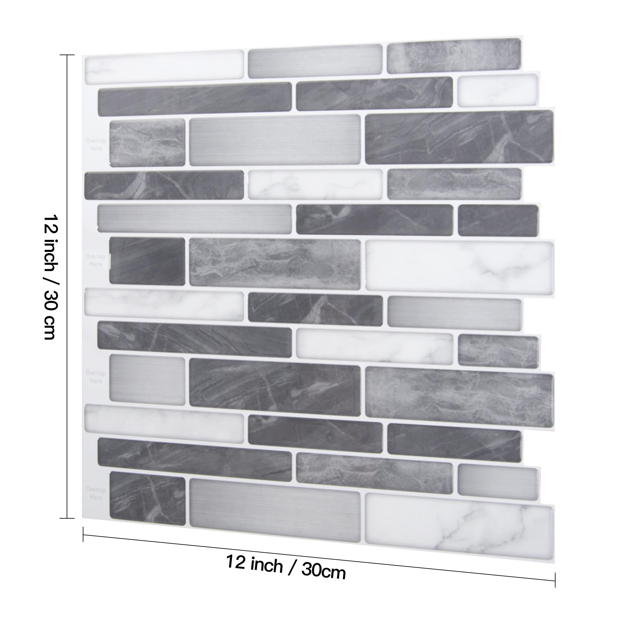 Art3d 10-Pack 12x12in Grey Marble Tile Stickers for Kitchen & Bathroom Backsplash - Self-Adhesive, Water-Resistant, Durable Ornaments Art3d 10-Pack 12x12in Grey Marble Tile Stickers for Kitchen & Bathroom Backsplash - Self-Adhesive, Water-Resistant, Durable Ornaments