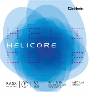 D'Addario Helicore Orchestral Bass Single E String, 1/4 Scale, Medium Tension
