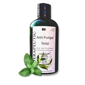 Antifungal Soap with Tea Tree, Mint, and Clove. All Natural Formula -Eliminate Athletes Foot, Body Odor, Acne. Antibacterial Post Gym/Workout Soap.