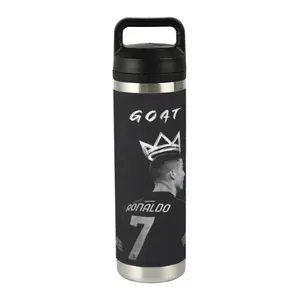 20oz CR7 Football Themed Insulated Stainless Steel Tumbler, Durable Sports Water Bottle Flask, Multi-Purpose Drinkware for Home Office School On-the-Go, Summer Cool Cup, Perfect Boyfriend Gift