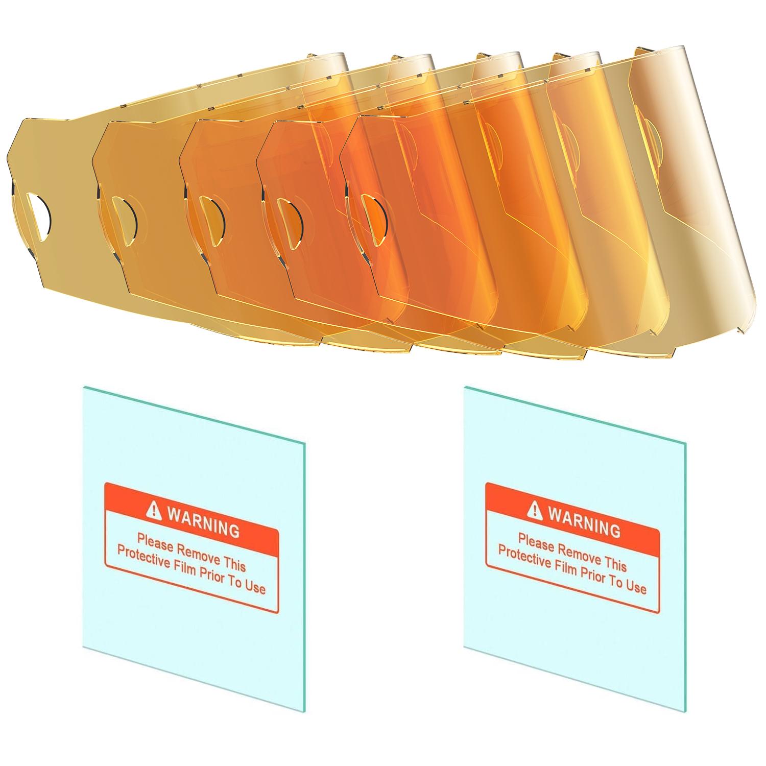 ANDELI welding helmet protective lenses, 5-piece set of large outer lenses and 2-piece set of inner lenses, scratch-resistant and wear-resistant, long service life, suitable for OPTIM series welding helmets, white and transparent.