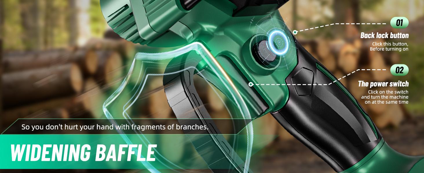 PAOWAFOL Mini Chainsaw 6-Inch Compact Handheld Electric Chain Saw with 2 Batteries  Security Lock for Efficient Wood Cutting, Tree Trimming, and Pruning - Gift for husband,dad,father,men-Homeowners, Gardeners, and DIY Enthusiasts