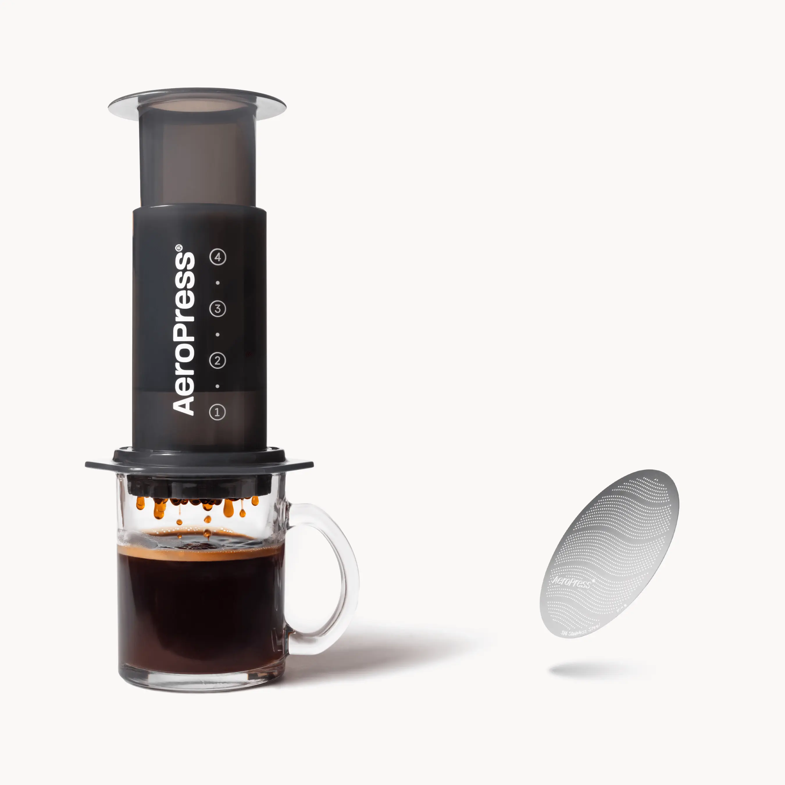 AeroPress Original Coffee Maker & Stainless Steel Filter Bundle