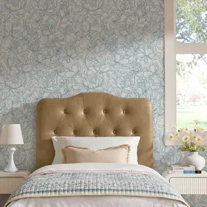 Annabel Faux Leather Twin Headboard in Toast