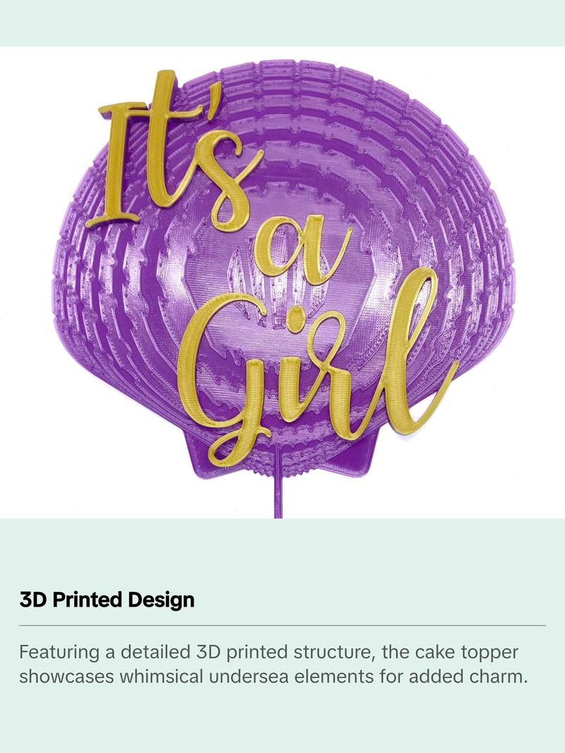 Custom Sea Shell Cake Topper Birthday Party Centerpiece Personalized Name or Any Text | Multiple colors available | Mermaid or Beach Themed