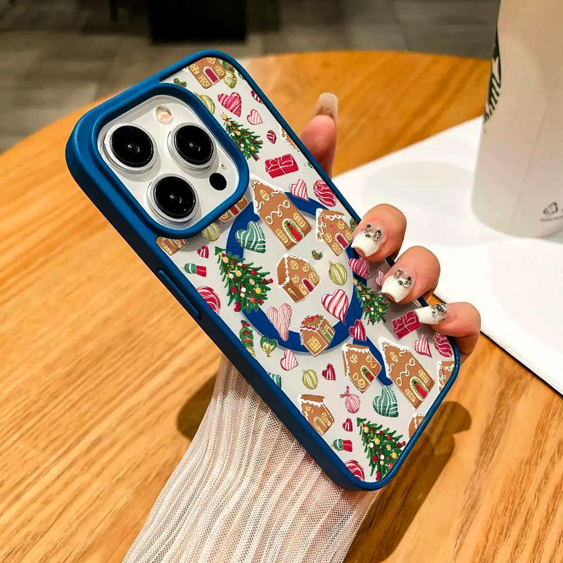 Phone Cases for iPhone 11-17/Pro Max/Air Plus Christmas Gingerbread Theme y2k Cased MagSafe Ready Anti-Fall Ultra-Thin TPU Protection Cover