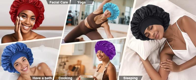 Wine Color Satin Hair Bonnet for Sleeping, Single Layer Soft Silk Sleep Cap, Edge Friendly Night Hair Care school gift Sleeping Bonnet