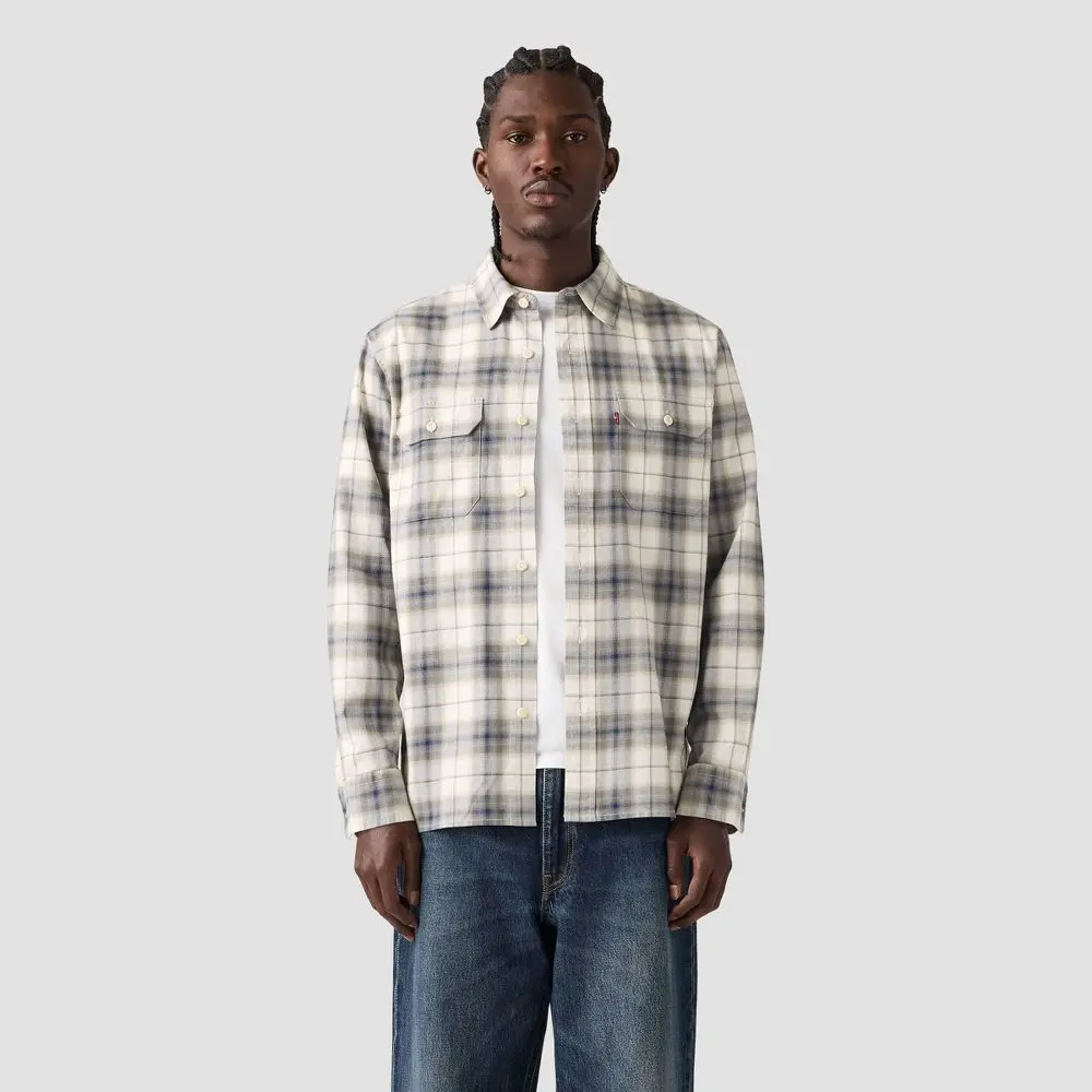 Levi's Men's Relaxed Fit Long Sleeve Worker Plaid Button-Down Shirt