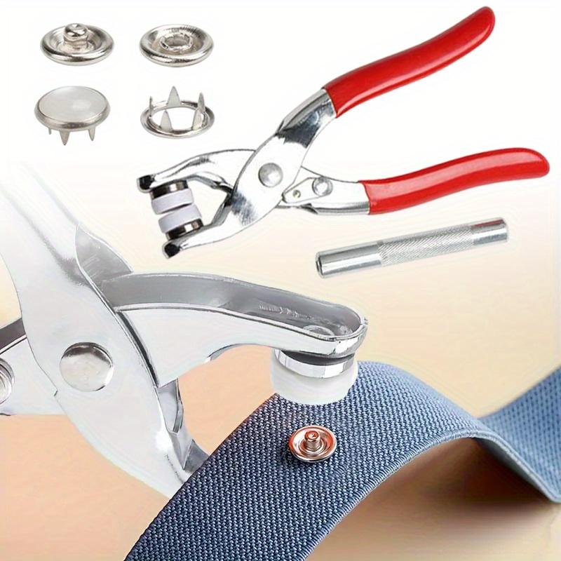 100 Sets Metal Snap Buttons Kit with Fastener Pliers Press Tool Snap Fasteners for DIY Crafts, Clothing, Hats, Sewing, Fabric Projects, Jackets, Bags, Leathercraft, Repair, Replacement, No Sew