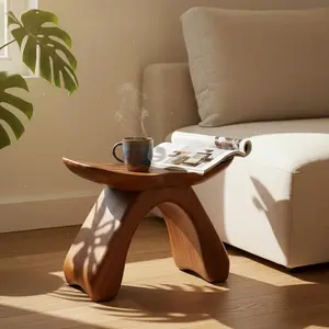 Natural Golden Elm Stool for Kids & Pets Zero Formaldehyde Non-Toxic Wood Eco-Friendly Handcrafted Butterfly Stool for Nursery Living Room Safe Design 100% Solid Wood 400lb Capacity