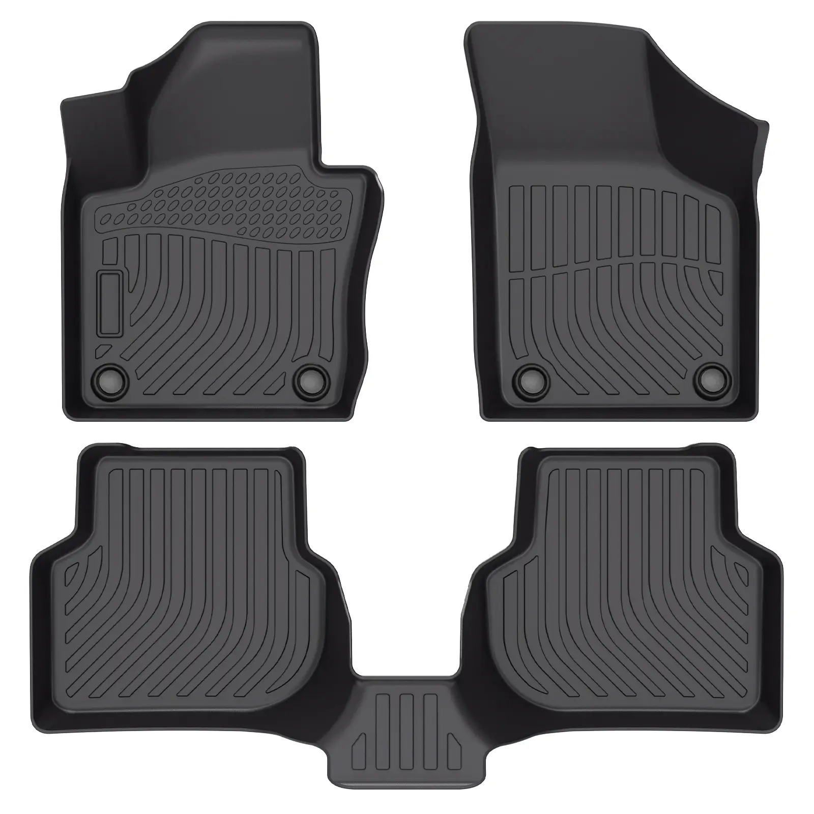 KELCSEECS Volkswagen VW Jetta 2012-2018 Floor Mats, All-Weather TPE Front & Rear Row&Trunk Mats  Accessories Non-Slip Custom Fit Waterproof Easy Clean Eco-Friendly Safe Durable 3D Laser Scans Car Interior Kit Protector car stuff truck accessories truck