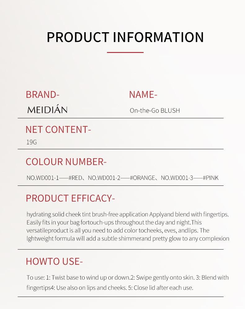 On-the-Go BLUSH Tinted Moisture Stick for Flawless Look - Long Lasting Liquid Blusher with Moisturizing Formula - Natural Shades for Cheeks & Eyes