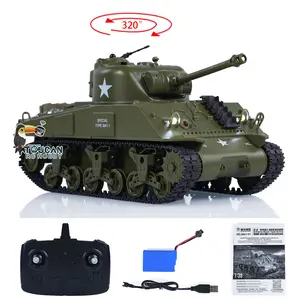 TOUCAN RC HOBBY 1/30 Heng Long RC Battle Tank Sherman M4A3 3841-01 2.4G Remote Control Tanks