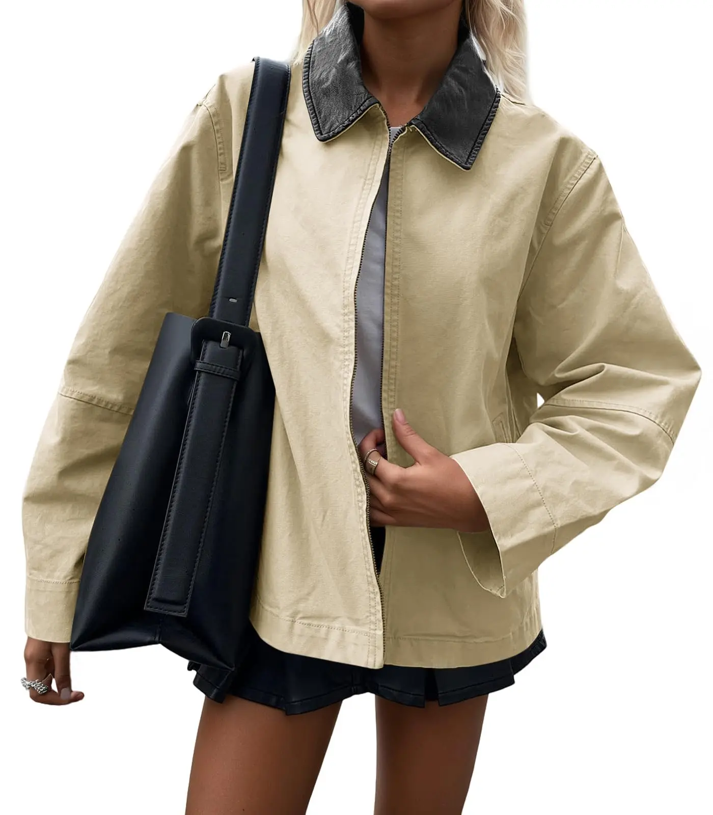 Cicy Bell Womens Oversized Fall Jackets Casual Lightweight Zip Up Cotton Canvas Light Barn Coats 2025 Winter Outfits Cicy Bell Womens Oversized Fall Jackets Casual Lightweight Zip Up Cotton Canvas Light Barn Coats 2025 Winter Outfits