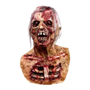 Zombie Mask Vampire Head Mask for Adult Men Creepy Scary Halloween Latex Mask Costume Party Horror Decoration Props led  Halloween  Mask  Halloween  festivity