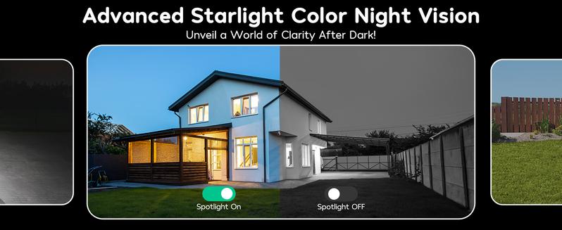 Winees security camera M3pro--Best Smart Security Camera on TikTok, Wired 2K-4MP Color night version,600 lumen spotlight,Dog/Cat/Pets/Baby/Security System,Indoor/Outdoor IP65-Rated, WiFi,