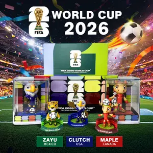 sunny&sandy mexico world cup 2026 soccer mascot toys collectible figure set maple canada clutch usa zayu mexico durable plastic figures