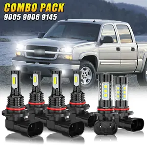 Auto Accessories	6x LED Headlight Hi/Lo+Fog Light For 2003 2004 2005 2006 Chevy Silverado 1500 2500 3500 HD