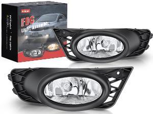 Nilight Fog Light Assembly Compatible with 2009 2010 2011 Honda Civic Sedan 4 Door with Clear Lens Fog Lamps Replacement H11 12V 55W Bulbs Nilight Fog Light Assembly Compatible with 2009 2010 2011 Honda Civic Sedan 4 Door with Clear Lens Fog Lamps Replacement H11 12V 55W Bulbs