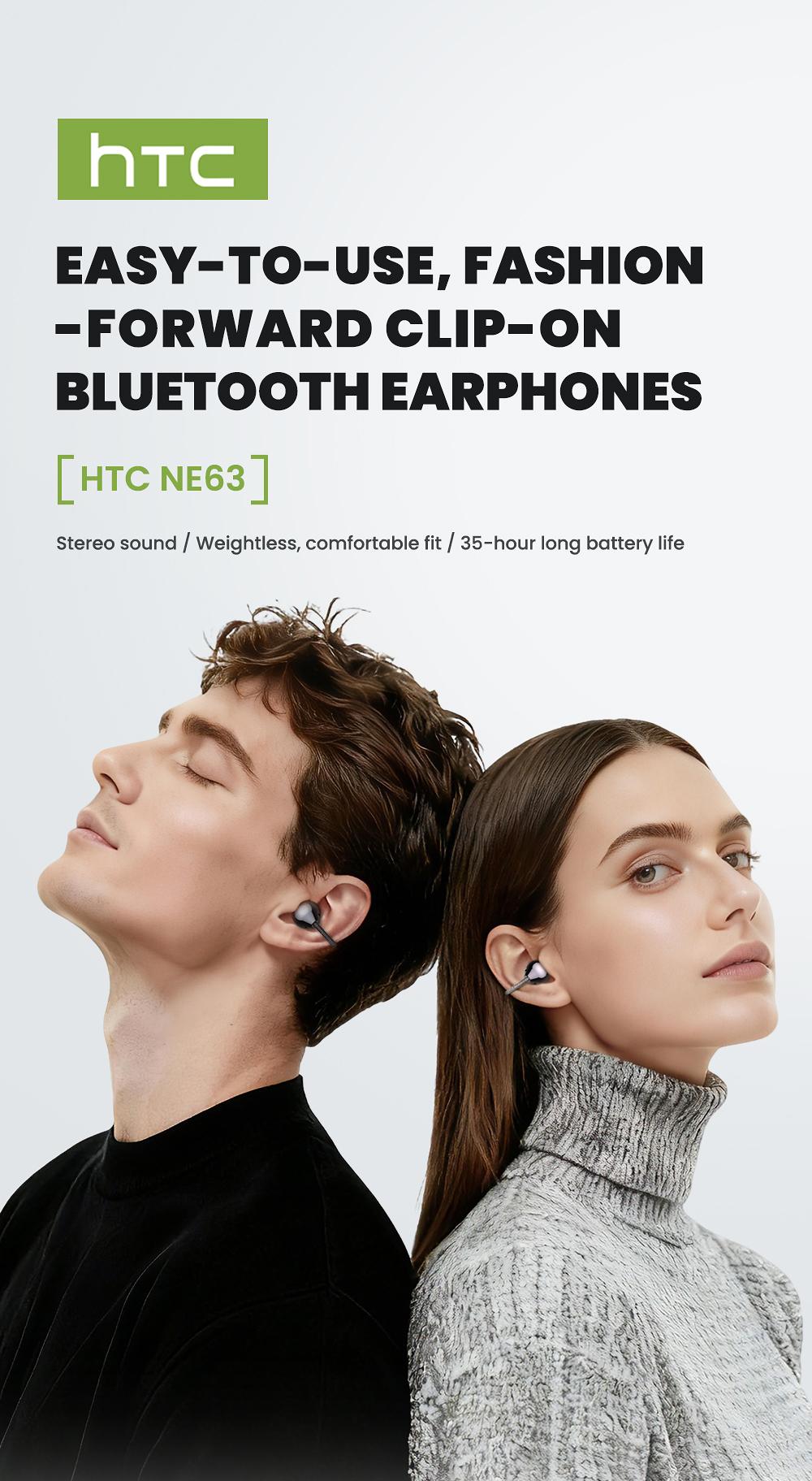 HTC NE67 AI Headset Translates 134 Languages with App Download Wireless Earphone 30-Hour Battery IPX Waterproof Hi-Fidelity Sound for Movies Music Sports Office