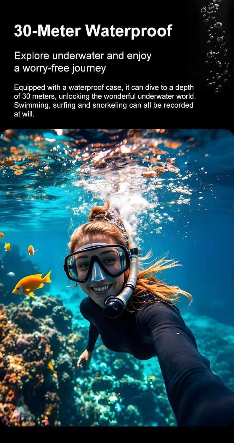 NUISK WiFi Action Camera with Dual Touch Screens Waterproof Up to 98ft 5X Zoom EIS Stabilization Compact Magnetic Mount ,Ideal Gift for Girls, Boys Teenagers, and Beginners, Birthday Christmas Gift Stick Bodycam Camera TikTokShopSpringGlowUp