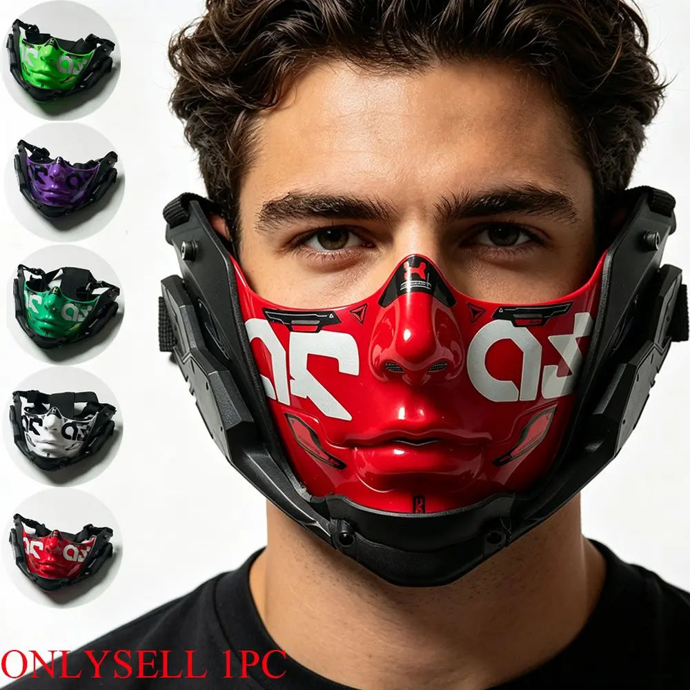 Cyberpunk Mechanical Half Face Mask, Sci-Fi Halloween Party Cosplay Prop, for Comic Con & Photography