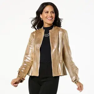 C. Wonder C Wonder Metallic Knit Ruffle Jacket