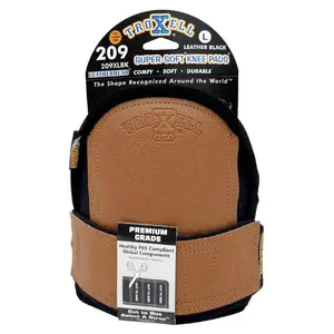 TROXELL USA Super-Soft Large Leatherhead Red Knee Pads - Comfortable, Adjustable, Washable Kneepads
