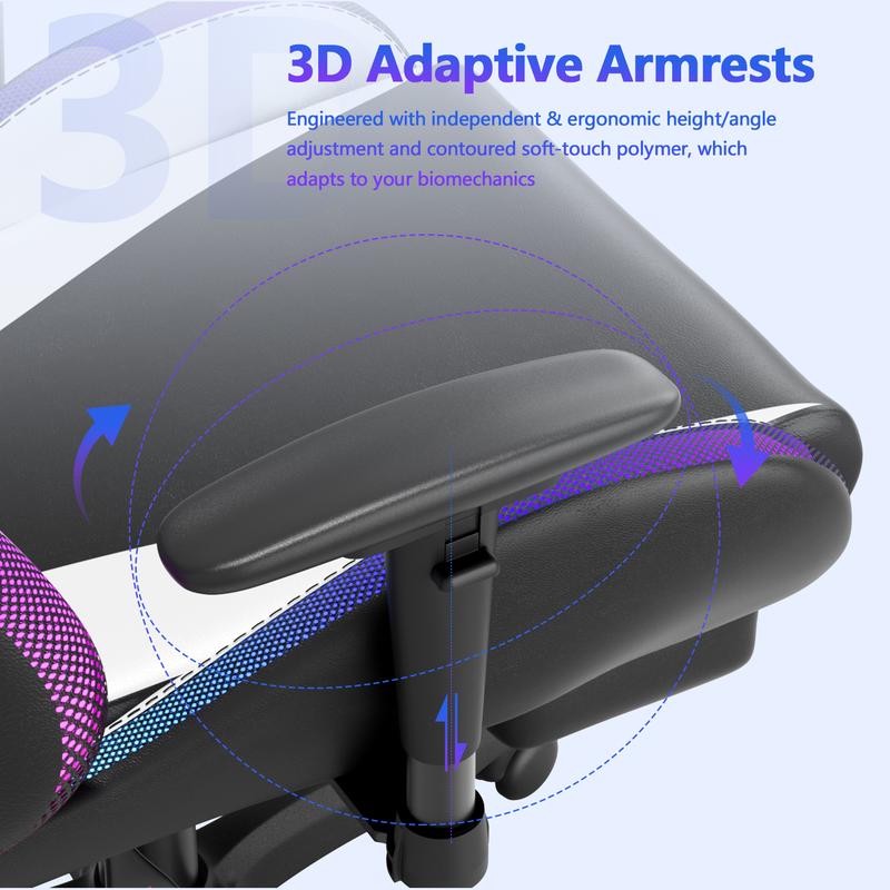 【RGB Series】Mr IRONSTONE L Shaped Gaming Desk with Led Lights Corner Computer Desk,L Shaped Desk with Carbon Fiber Surface, Home Office Desks Writing Workstation with Large Monitor Stand, Easy to Assemble, BacktoSchool