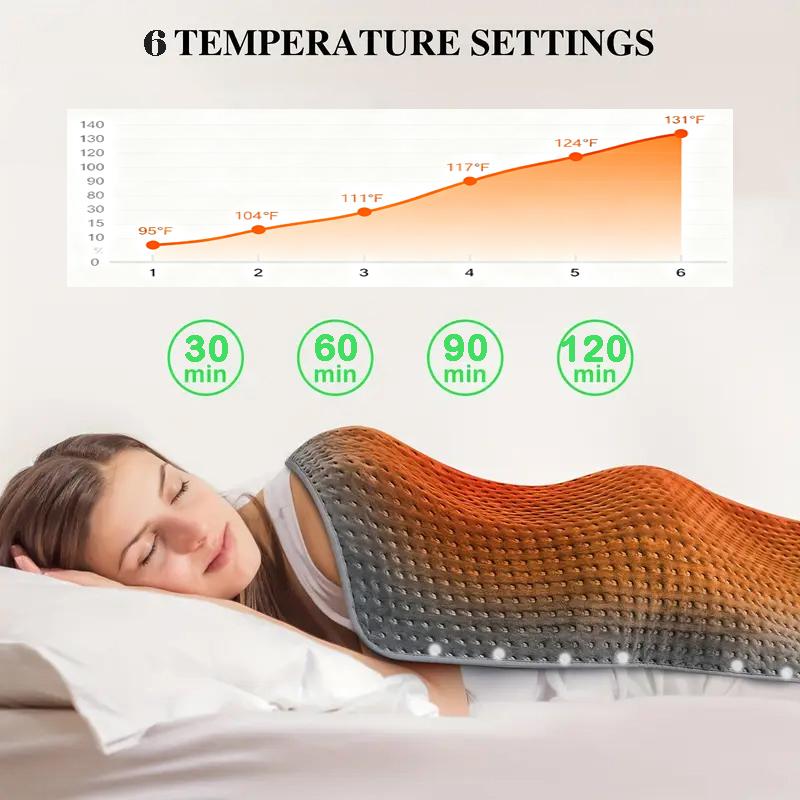 40"x20" Extra-Large xxl Heating Pad, Full Body Electric Heating Pad, Suitable for Back, Neck, Shoulders, Abdomen and Comfort During Women's Menstrual Period, Quickly Heats Up to 131°F, 6 Heat Levels, 4 Timers-Machine Wash, Christmas Gift, Dad, Mom,