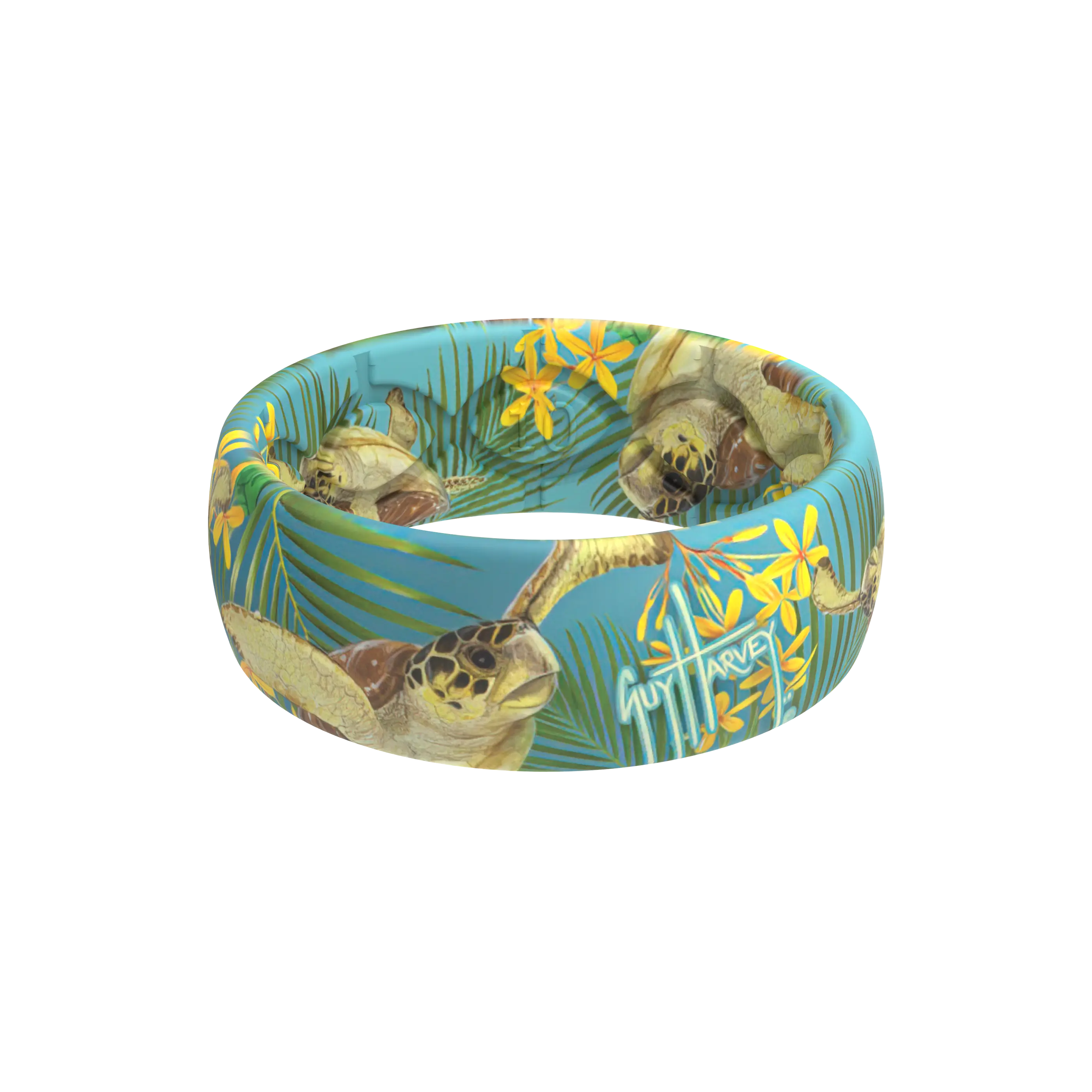 Groove Life Guy Harvey Tropical Turtle Patterned Ring for Men