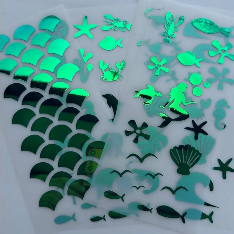 Holographic Mermaid & Sea Life Tanning Stickers | 4pc Viral Sun Tattoo Set | Beach & Tropical Vinyl Body Art